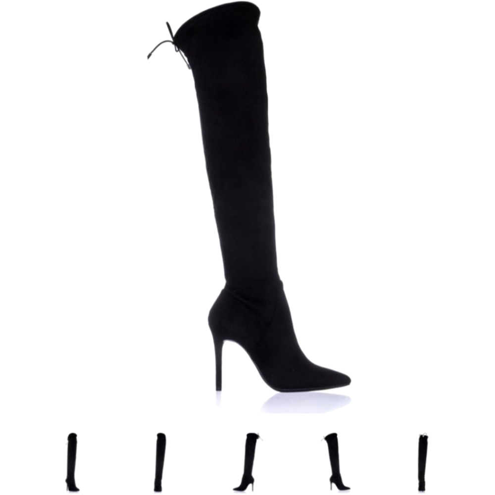 Stretch Microsuede Boots
